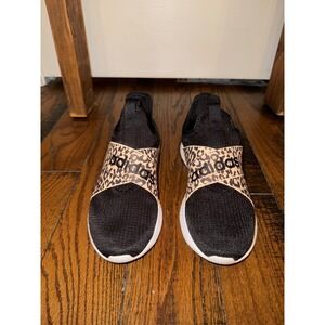 Adidas Women's Black Leopard Print Slip On Cloudfoam Super Sneakers Size 7.5